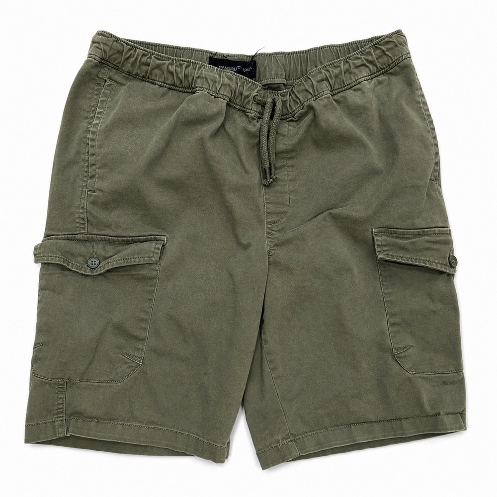Treasure & Bond Women's XXL Cargo Shorts Olive Green Stretch Casual Utility